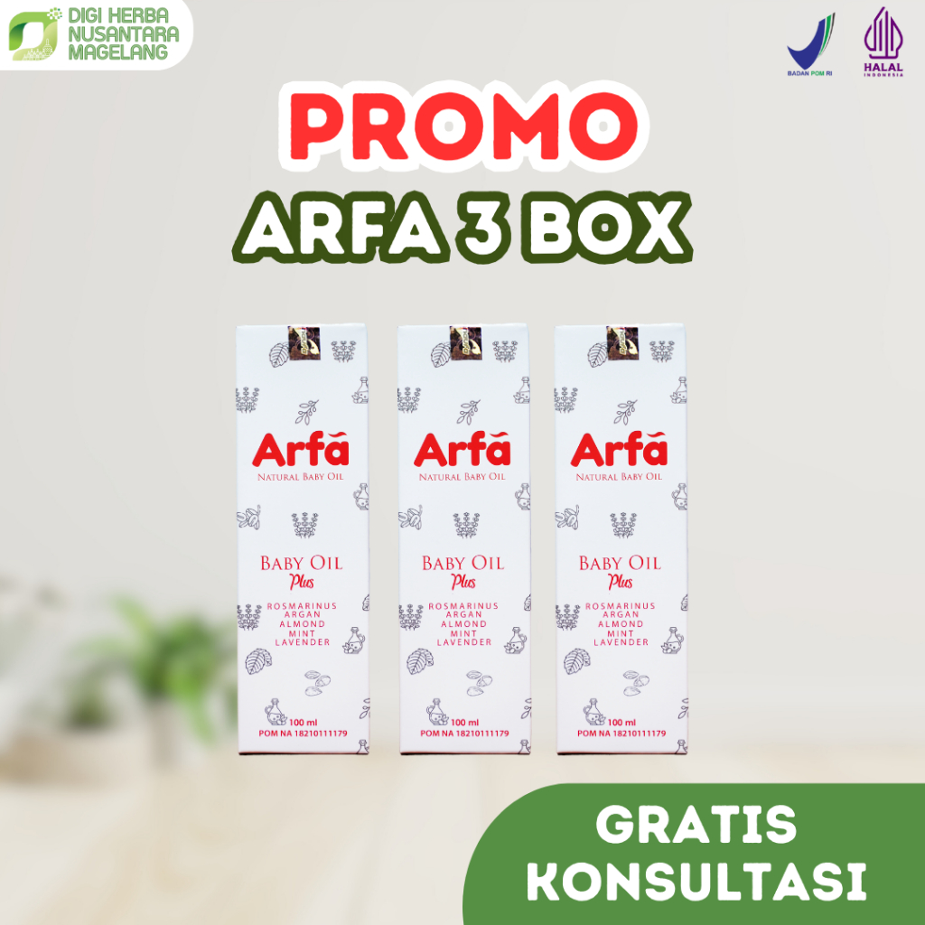 ARFA BABY OIL 3 BOX - Minyak telon alami melembabkan kulit bayi | menjaga kesehatan kulit si kecil |