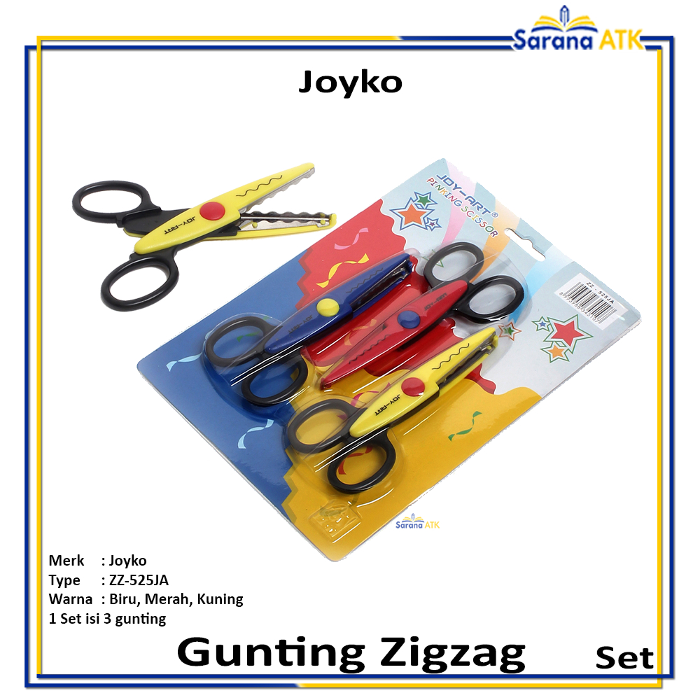 

Joyko - ZZ-525JA - Gunting Zigzag - Perset isi 3 Gunting - Set