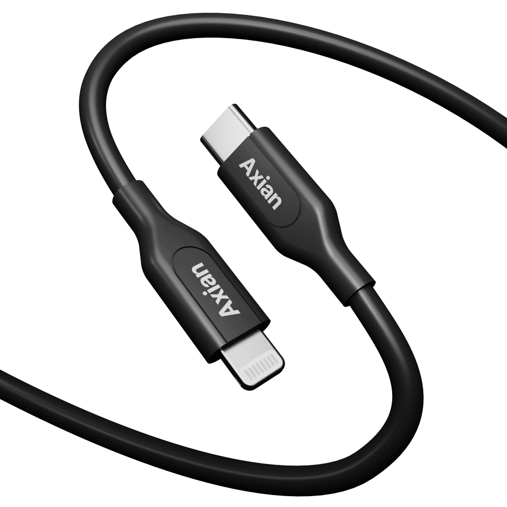 Kabel Data iPhone MFi Type C to Lightning Axian 3A Fast Charging 3ft Black
