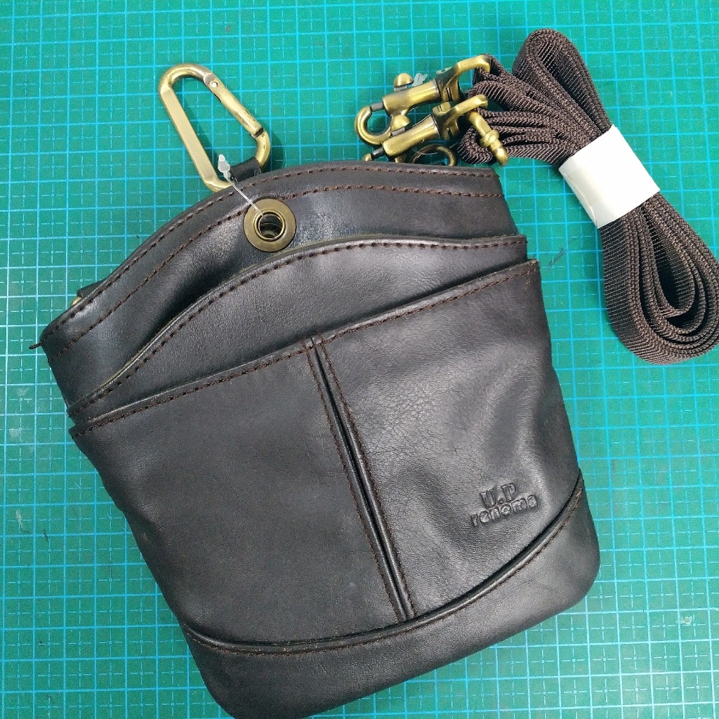 U.P renoma Full Leather Pouch/Tas Selempang Kecil 16x15cm(bawah 13cm)