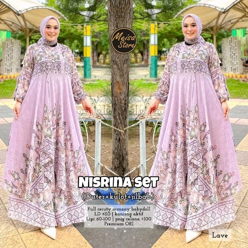 NABILAH NISRINA NAMIRA SET KULOT JILBAB SEGI 4 (READY)