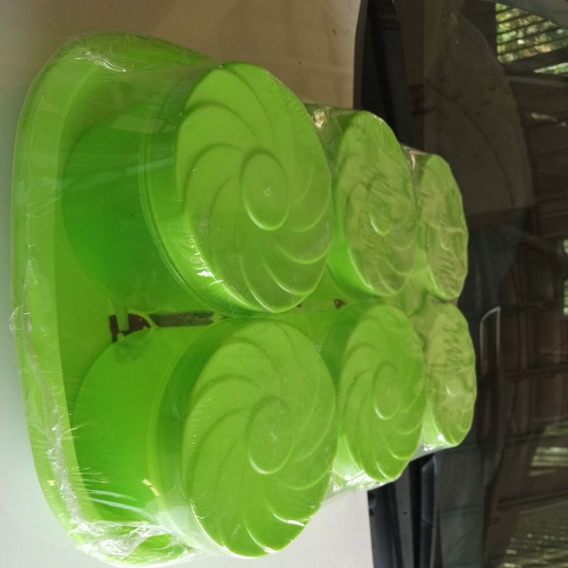 Toples set Tonam set hijau toples set nampan 6pcs toples kue kering