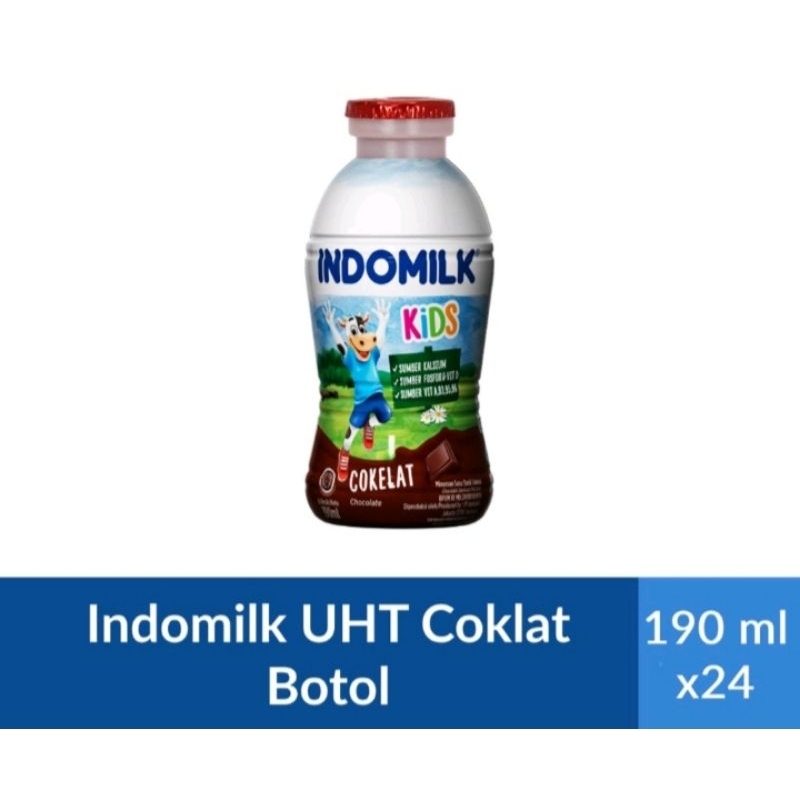 

Susu Indomilk UHT Cokelat Botol 1 dus isi 24 pcs