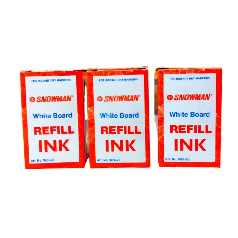 

Tinta Spidol Snowman Whiteboard WBI-20 Non Permanen/ink Refill WB hitam/biru/merah