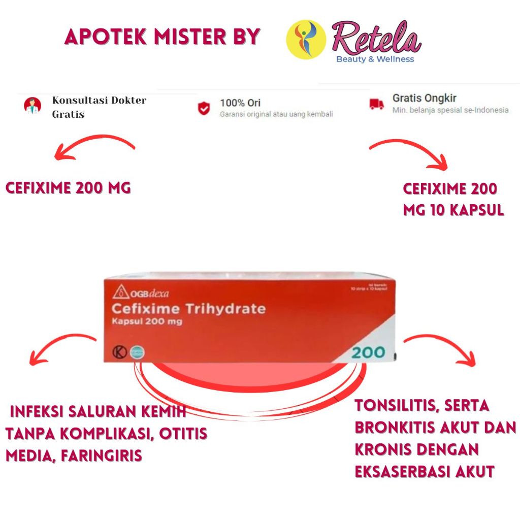 Cefixime 200 mg 10 Kapsul