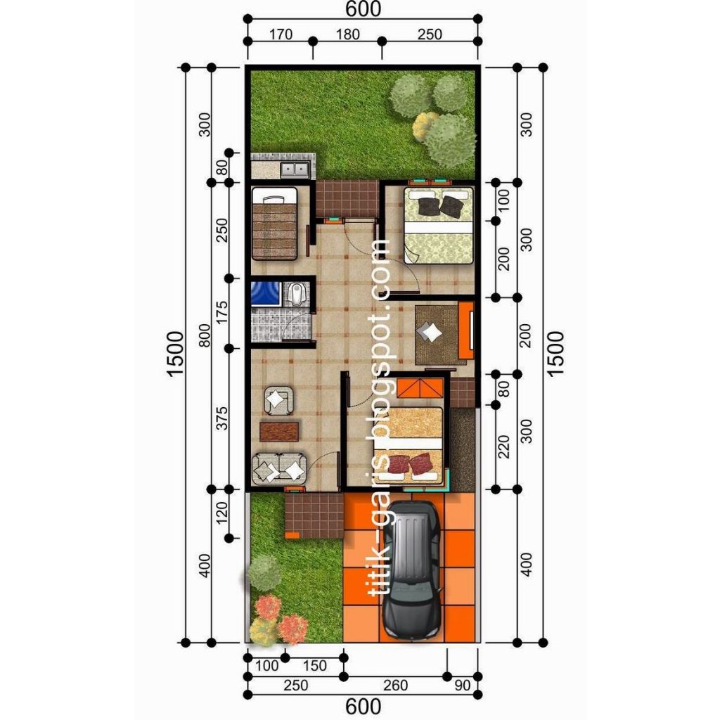 Desain denah rumah dengan konsep modern minimalis