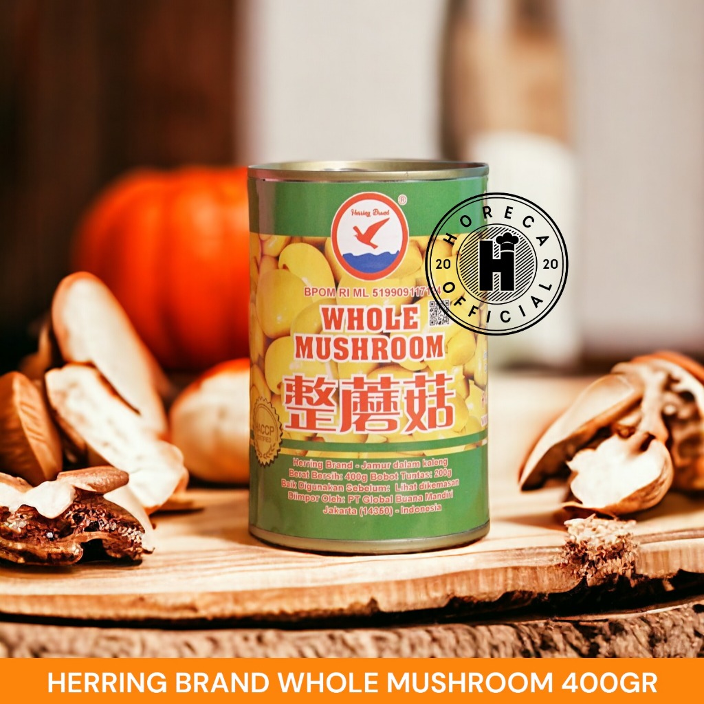 

HERRING BRAND WHOLE MUSHROOM 400GR / HERRING BRAND JAMUR 400 GR