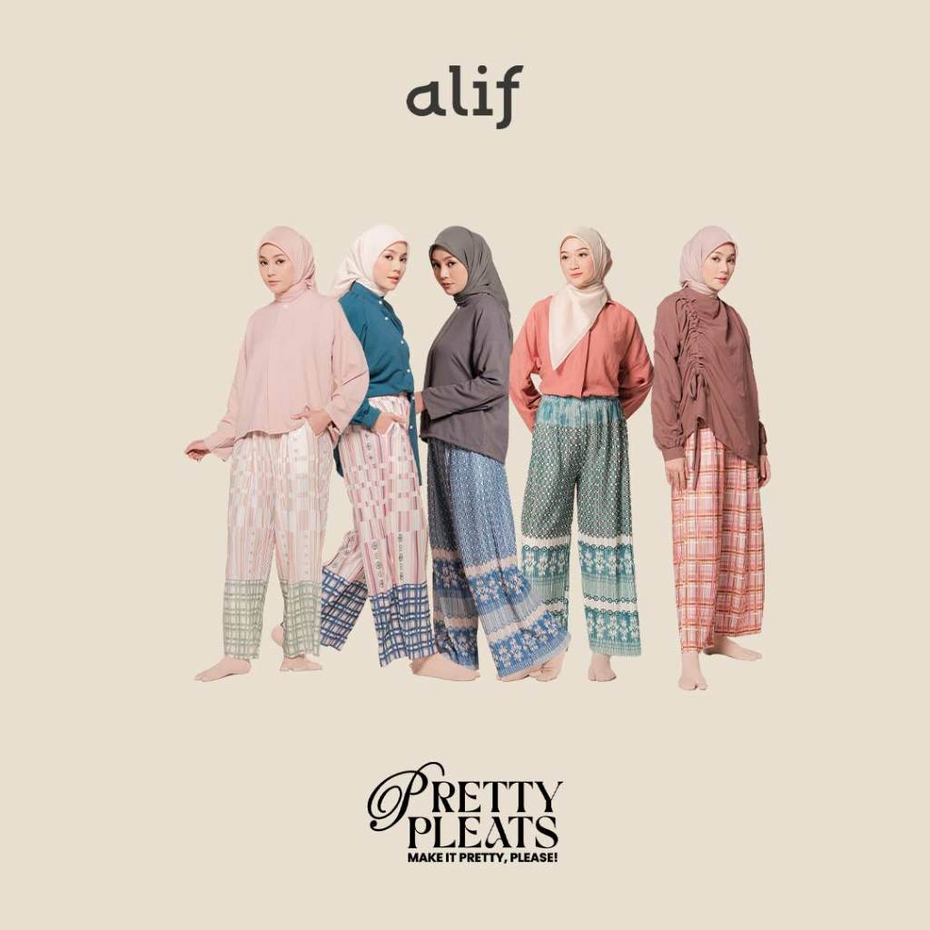 Alif Modern Wear - Pretty Pleats Celana Kulot Pleats Plisket Motif - Summer Picnic Collection