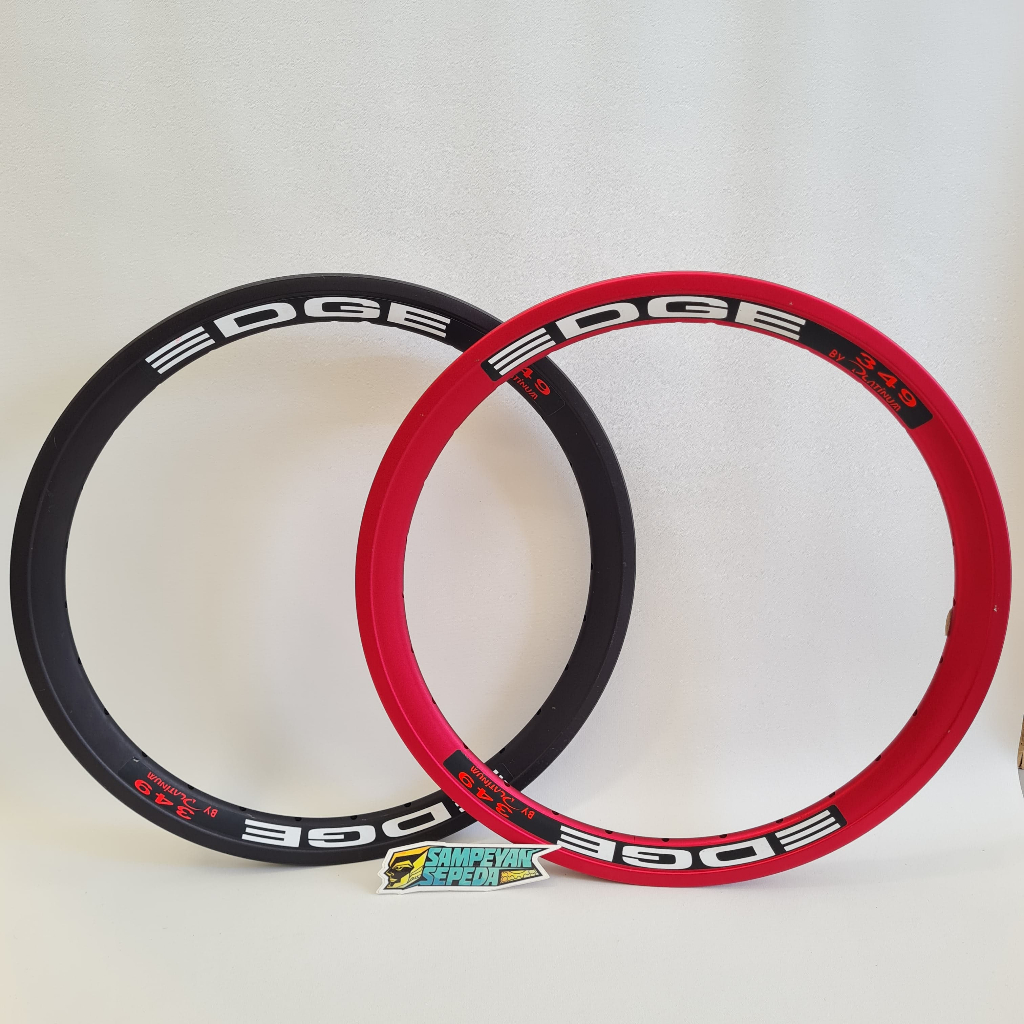 Velg Edge 16 Plus 16 x 1 3/8 Lubang 28H Tinggi 3cm Rims Sepeda Lipat Seli Alloy Double Wall