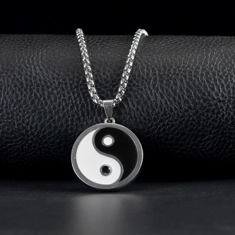Kalung YinYang Bulat Fashionable / Kalung Liontin Yin Yang Pria Wanita High Quality - Yinyang Pendan