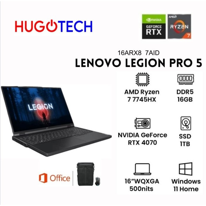 Lenovo Legion Pro 5 16ARX8 7AID AMD R7-7745HX 16GB 1TB SSD RTX4070 8GB