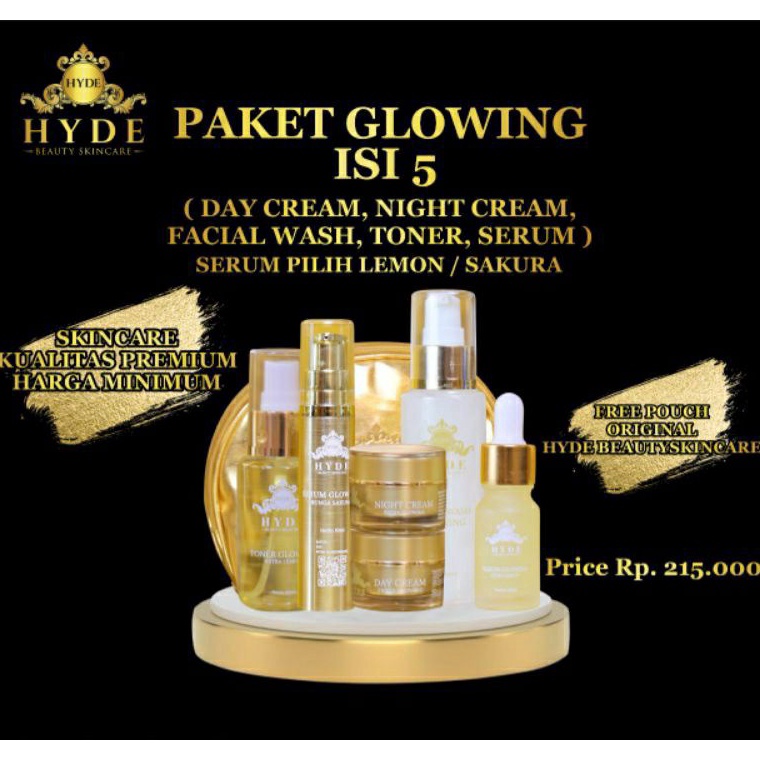HYDE SKINCARE PAKET GLOWING ISI 5HYDE BEAUTY SKINCARE ORIGINAL BPOM NK321