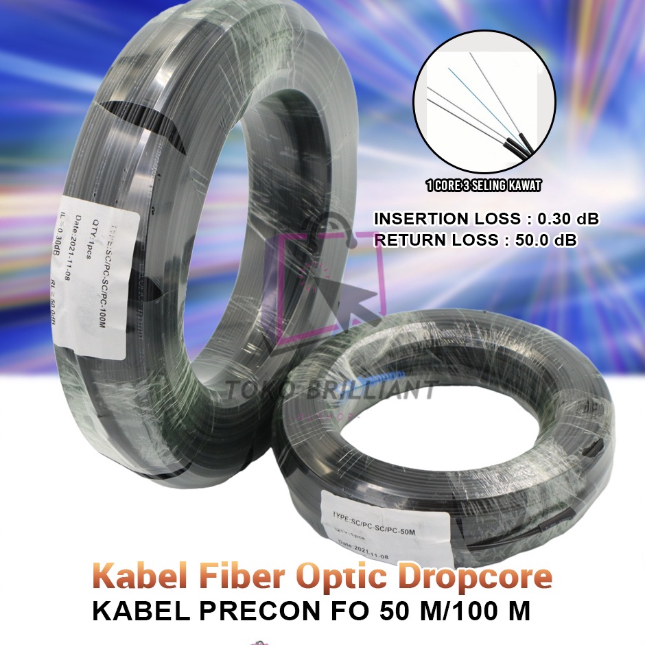 ART P38K Kabel ftth dropcore precon fiber optik simplex single mode 1 core 1m atau 5m 1Core 3 Seling