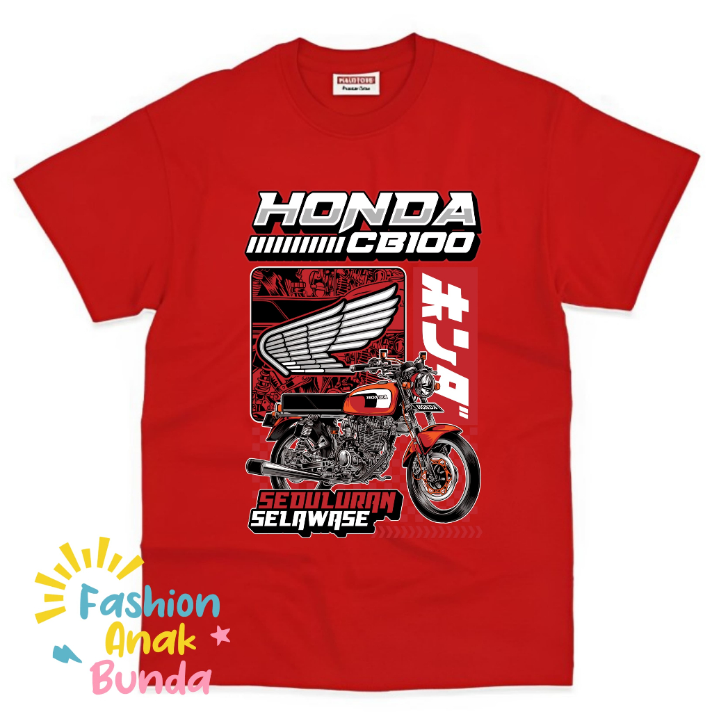 Baju Anak Kaos Anak Motif Motor Honda CB100 Terbaru Free Nama