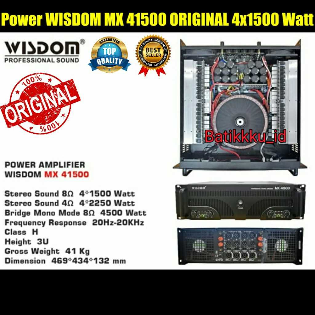 Power WISDOM MX 41500 MX41500 ORIGINAL 4 X 1500 WATT 4CH CLASS H