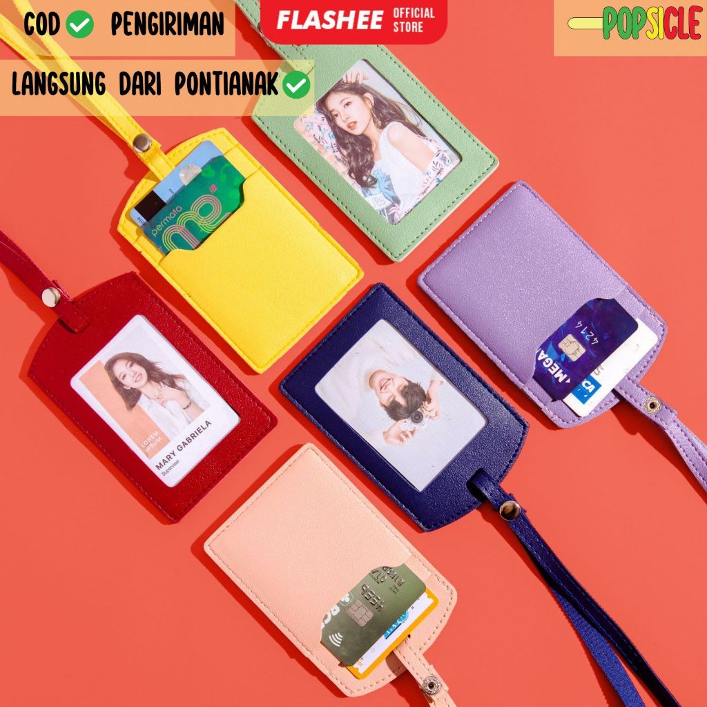 

ID Card Flashee Tag Kancing Name Tag Kancing ID Holder Card Kancing Kulit Lanyard Kancing Termurah PU Leather Lanyard NameTag ID