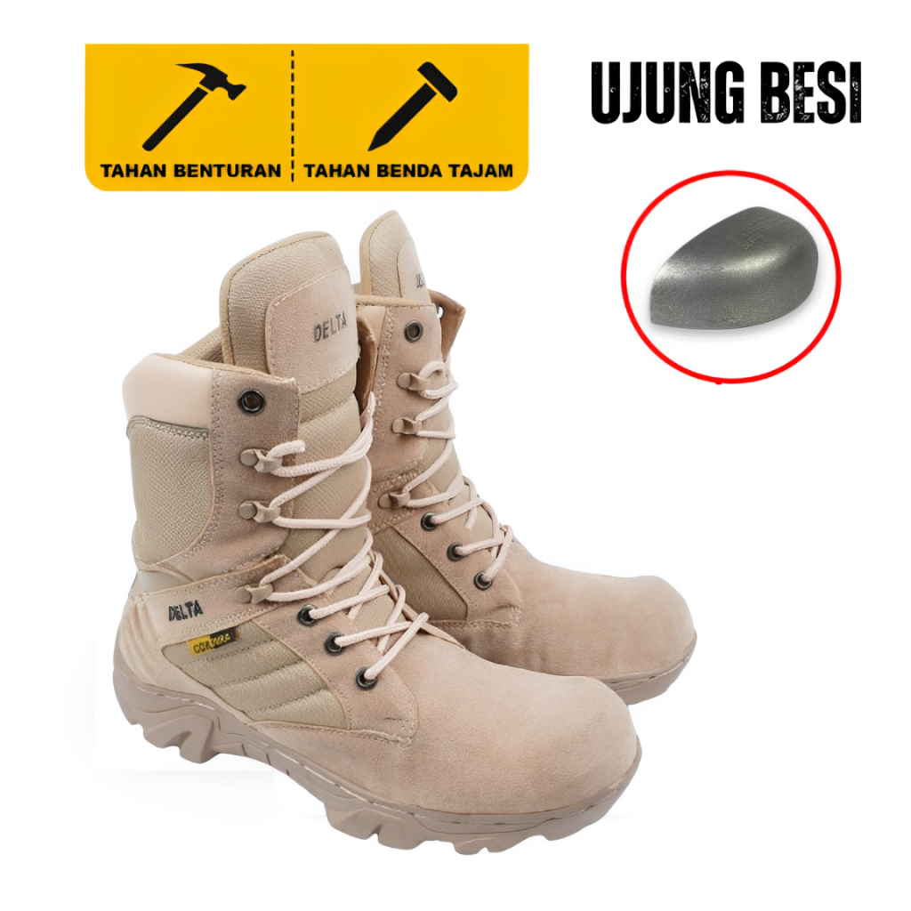 Sepatu Safety PDL  Delta Cordura Tactical Boots Gurun 8 inch Sepatu Kerja Lapangan Polisi Satpol PP