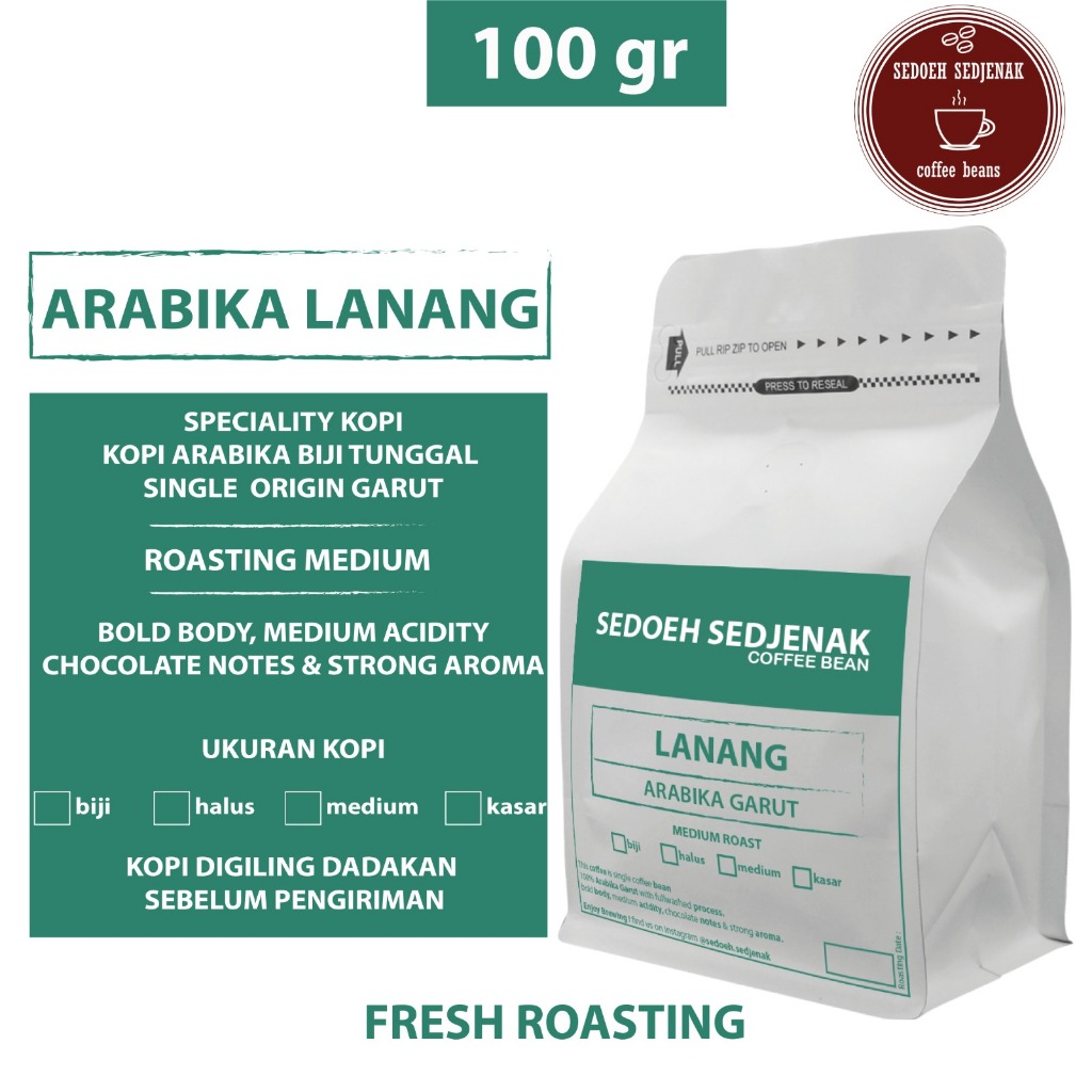 

Kopi Lanang Arabika Garut 100gr Kopi Biji Tunggal Single Origin Spesiality Kopi Biji dan Bubuk