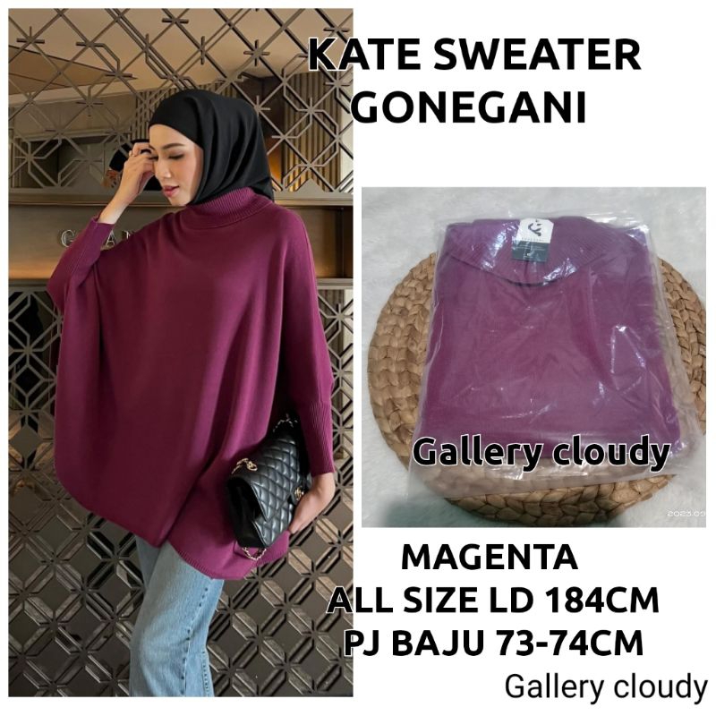 SIAP KIRIM KATE SWEATER MAGENTA BY GONEGANI