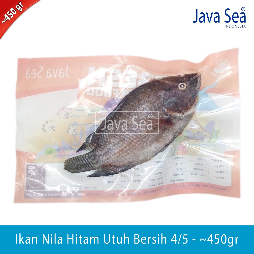 

Ikan Nila/Tilapia Hitam Utuh Bersih Perut 4/5 pack 400-500gr Java Sea