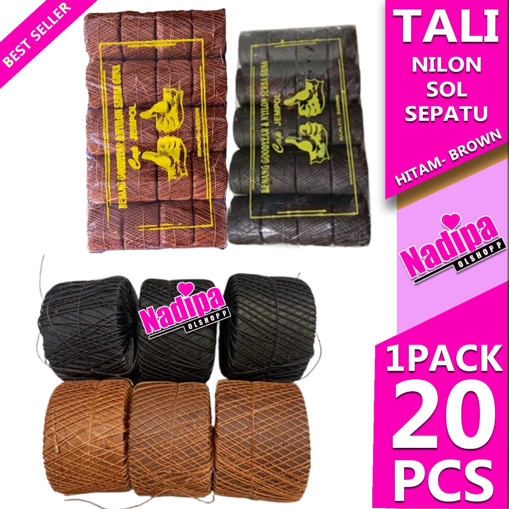 

TALI NILON BENANG SOL SEPATU WARNA HITAM - BROWN 1 PACK ISI 20 PCS nadipa olshopp