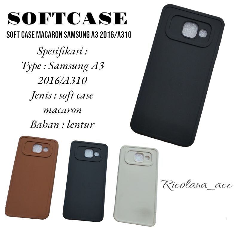 SOFTCASE MACARON SILIKON SAMSUNG A3 2016/A310 GROSIR MURAH PELINDUNG HP SAMSUNG A3 2016/A310