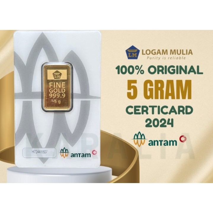 Emas Antam 5 Gram Certicard Certieye Logam Mulia LM Antam