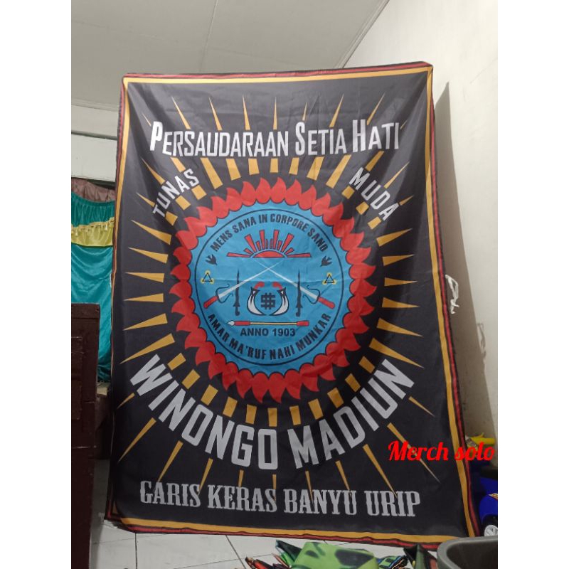 Bendera Custom Umbul Umbul Pshw Winongo Palestina Indonesia Biru Putih Logo Sendiri