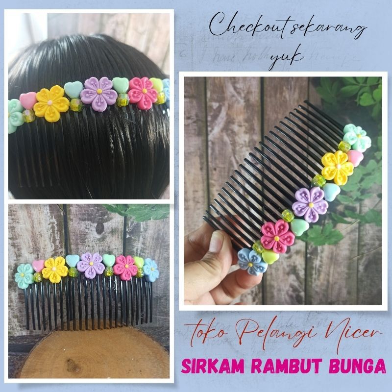 Sirkam Rambut Bunga - Sirkam Jepit Anak -Sirkam sanggul Headpiece Mahkota Jepit Tokopelanginicer