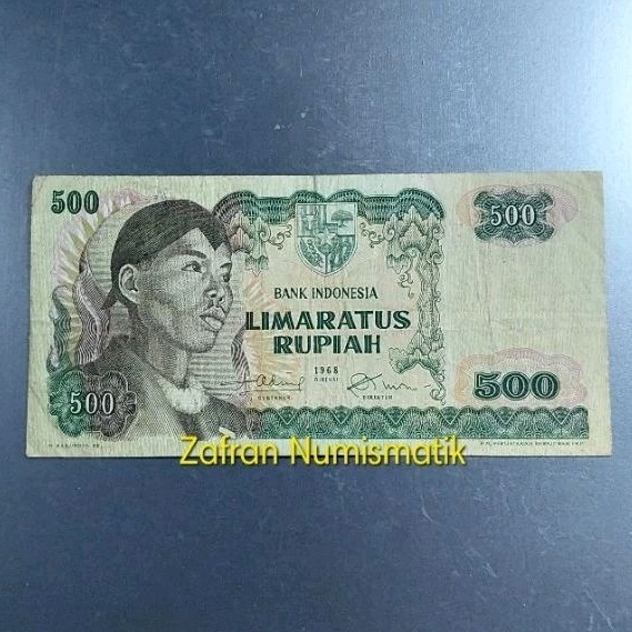 ZN590. Uang Kuno Rp 500 Sudirman Tahun 1968