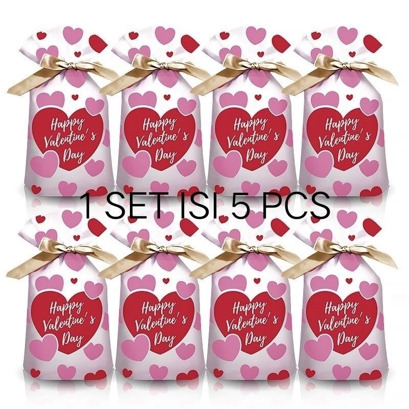 

Goodie Bag Valentine Plastik Serut Goodie Bag Love - Isi 5 Pcs