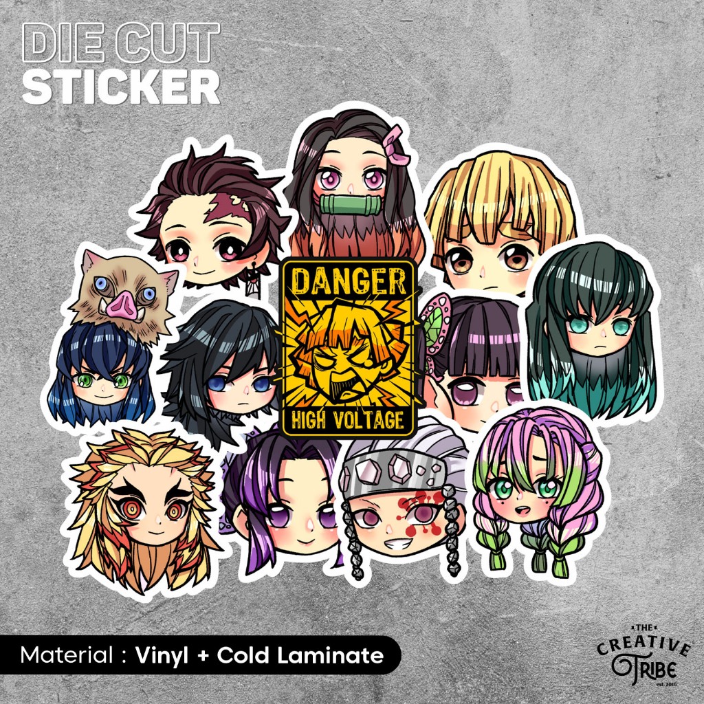 

Demon Slayer - Sticker Vinyl Die Cut - Stiker Laptop Motor Mobil Botol Slap Anime Tanjiro Zenitsu Nezuko Inosuke