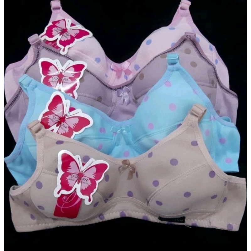 Mini bra remaja motif polkadot/bra pelajar bahan katun tampa busa dan kawat/bh ABG terlaris