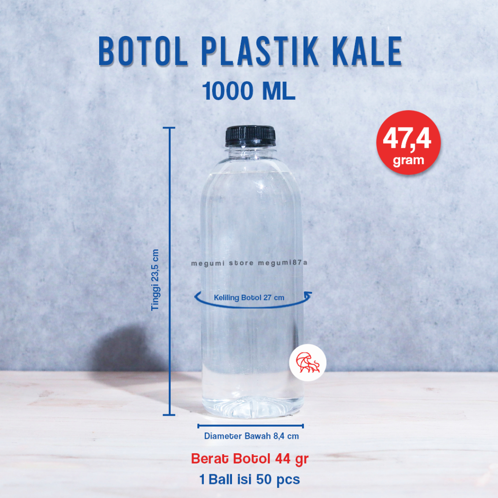 [ ISI 30 ] Botol Kale 1 Liter Botol Plastik untuk Kopi Juice Susu 1liter