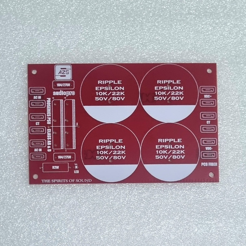 PCB PSU Power Amplifier 4 Elco Class AB Dan B