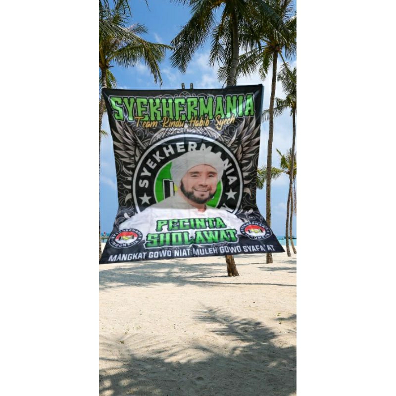 spanduk bendera..syekhermania pecinta sholawat 200x150cm