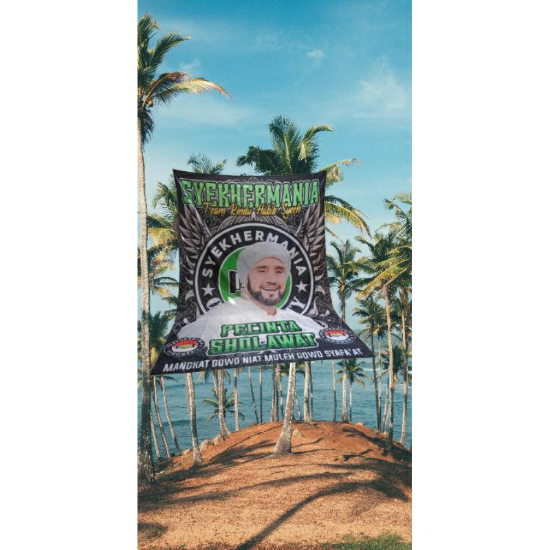 bendera) spanduk syekhermania. pecinta sholawat.300x200cm