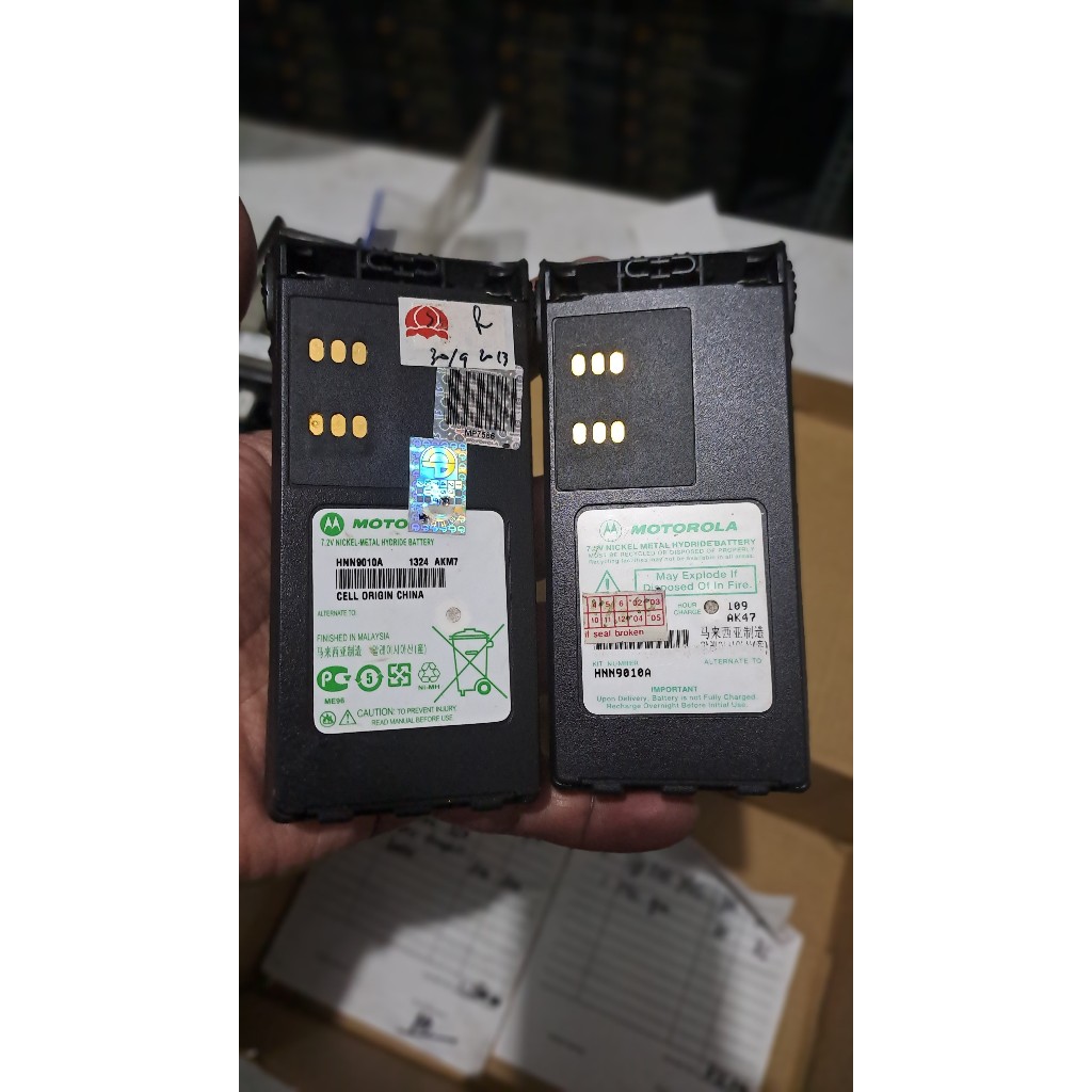 Baterai Ht Gp338is Original Battery Motorola Gp 338 is  HNN9010A  Tidak Awet  lebih Bekas dan Mulus 