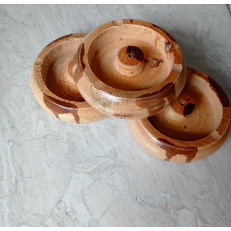Asbak kayu mahoni warna natural