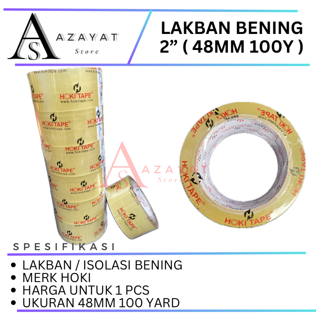 

Lakban / Isolasi Bening 48mm 100yard 48 mm x 100 yard 2 inch solatip