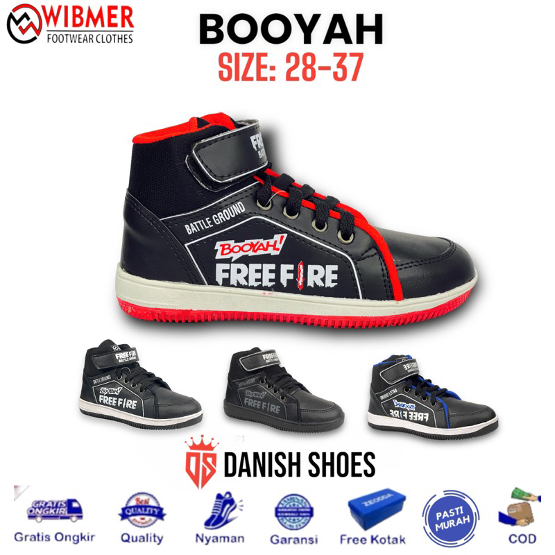sepatu sekolah boot anak / sepatu free fire anak sd / sepatu boot hitam anak tk / sepatu ep ep sd