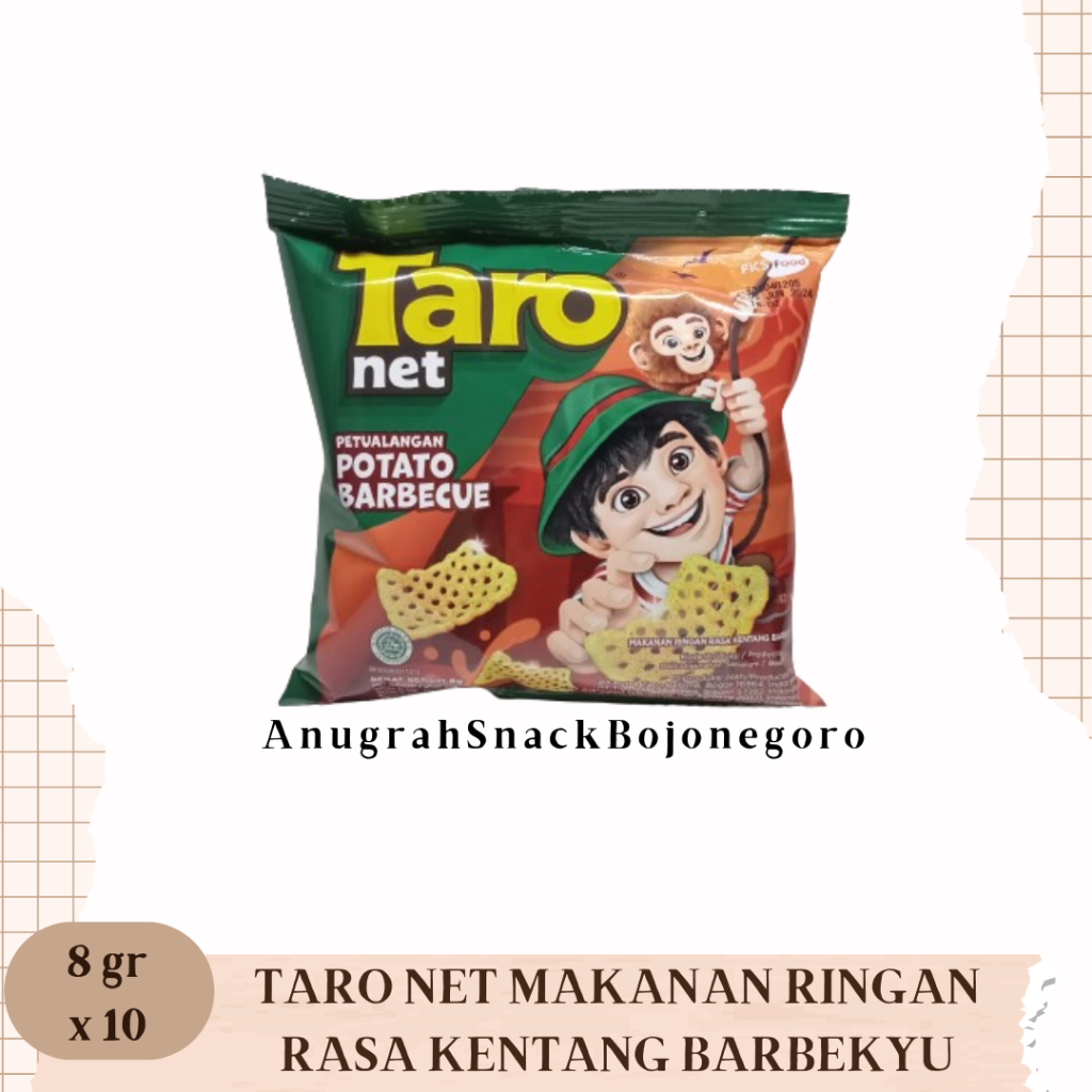 

Taro Net Makanan Ringan Rasa Kentang Barbekyu Renceng 8gr x 10