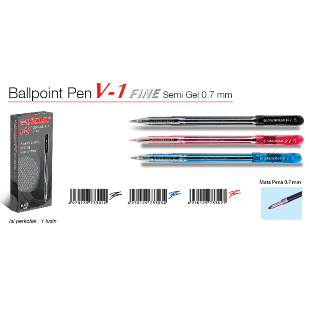 

12 PCS PULPEN SNOWMAN V1 HITAM