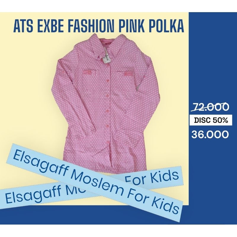Atasan Exbe Fashion Pink Polka