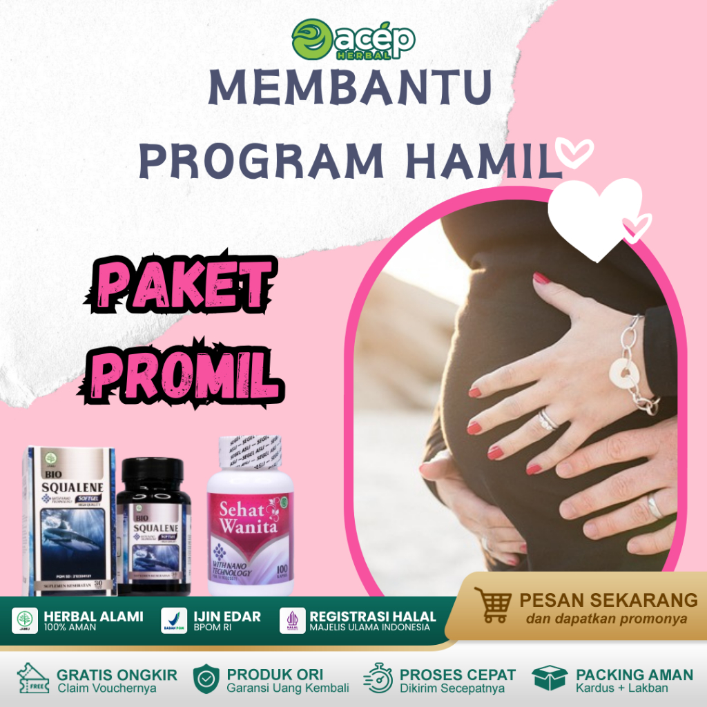 Paket Promil Sehat Wanita Bio Squalene Untuk Membantu Program Hamil 100% Produk Asli