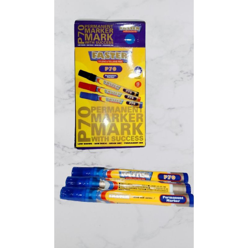 

Faster P70 Permanent Marker | 1 Box 12pcs Biru