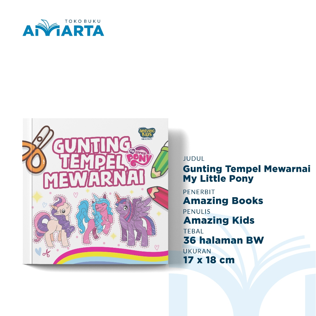 Buku Gunting Tempel Mewarnai My Little Pony