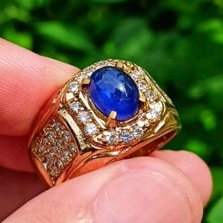 Cincin batu blue sapphire natural