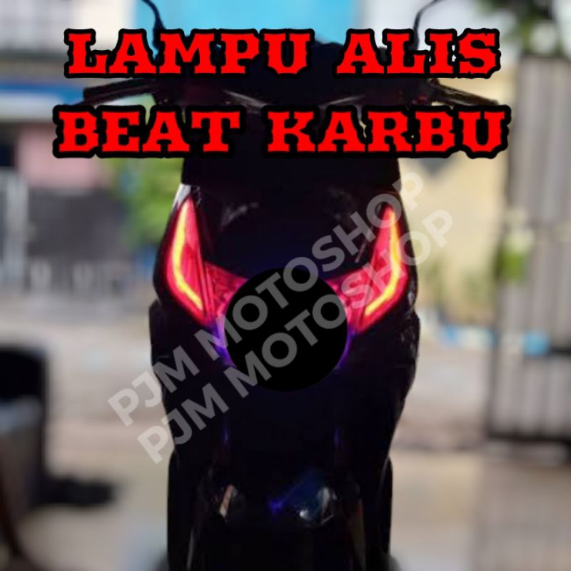 SEPASANG LAMPU ALIS VARIASI MOTOR BEAT KARBU BEAT LAMA BONUS DEVIL EYES 2PCS 3 TITIK LED