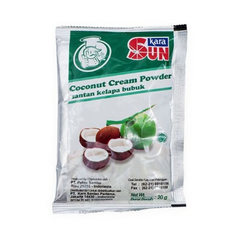 

20 PCs KARA SUN Bubuk Santan Kelapa 20gr / 20 Pcs Santan Kara Bubuk 20 gr